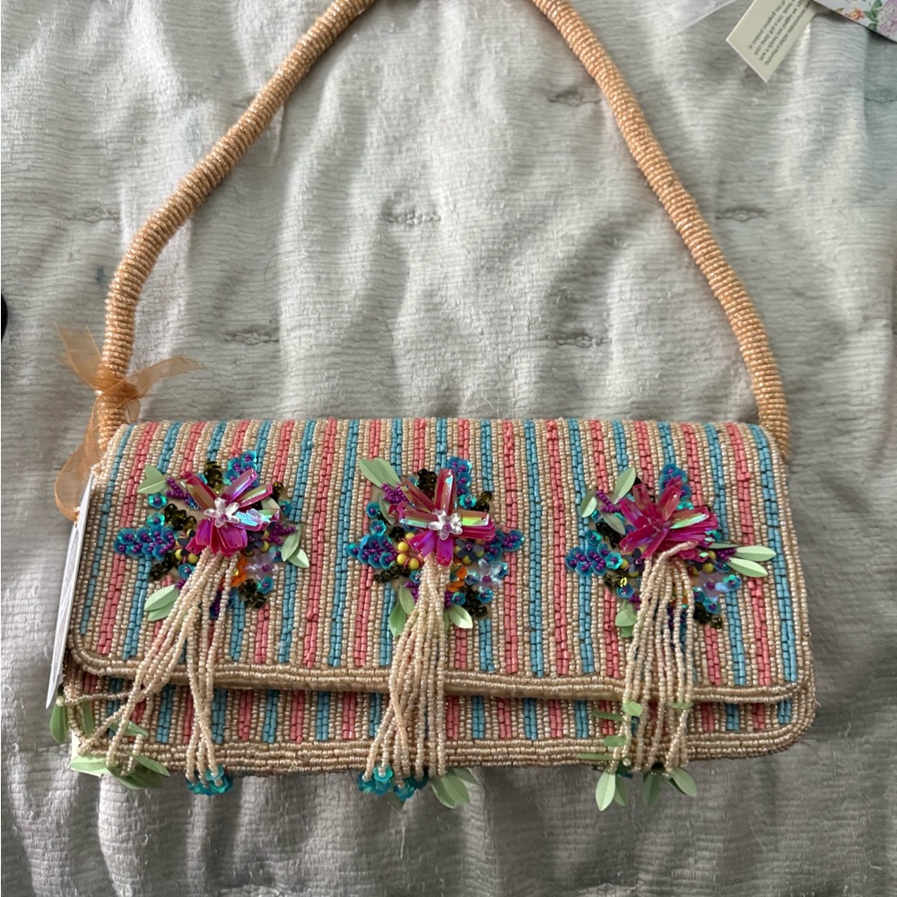 3 tassle Beaded Bag